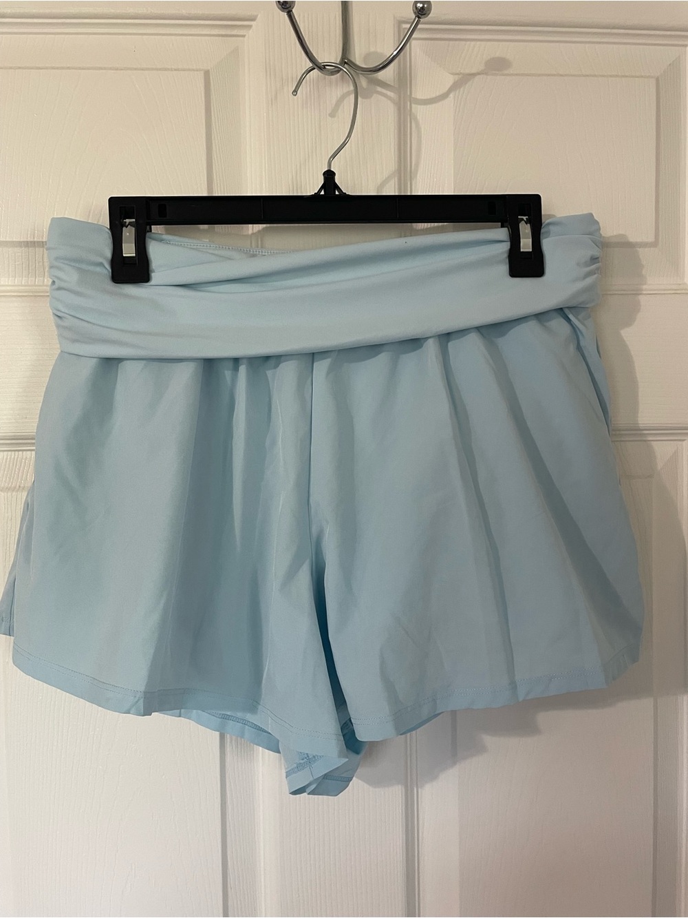 JoyLab Light Blue Fold-Over Waist Athletic Shorts